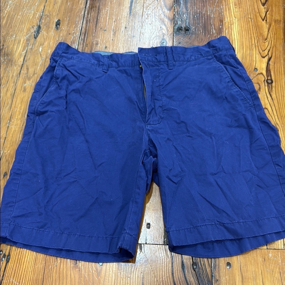 J. Crew Deep Blue Flat Front Shorts Waist 32 Inseam 9